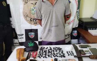 Polícia Civil prende homem com arma de fogo e drogas durante operação em Urucará
