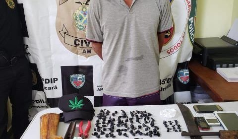 Polícia Civil prende homem com arma de fogo e drogas durante operação em Urucará