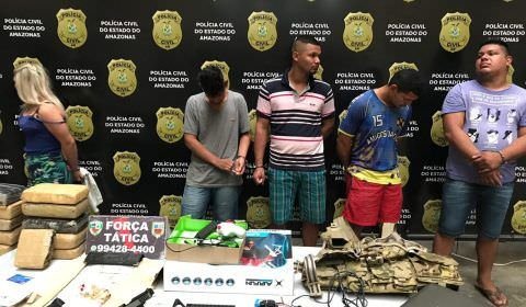 Quadrilha é presa pela Força Tática com drogas, armas e R$ 32 mil