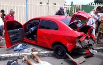 PM atinge carro de pistoleiros durante perseguição policial; Veja o vídeo