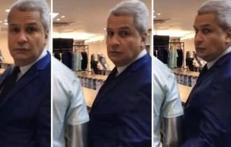 Apresentador é flagrado ‘apalpando’ bunda de manequim em loja; veja