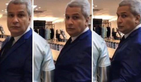 Apresentador é flagrado ‘apalpando’ bunda de manequim em loja; veja