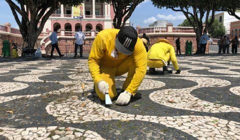 Internos iniciam reforma no Largo de São Sebastião