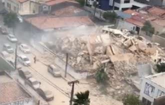 Prédio de sete andares desaba em Fortaleza, no Ceará (veja o vídeo)