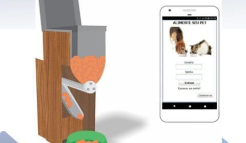 Aluno da Estácio projeta dispositivo para alimentar cães e gatos controlado por aplicativo