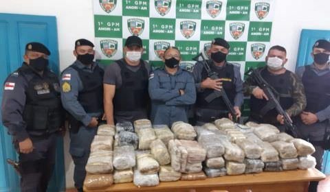 PM encontra 80 kg de maconha em caixas com açaí