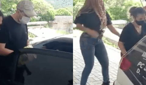 Enquanto a infiel vai no camburão, proprietário do Vitória vai no banco da viatura para o IML