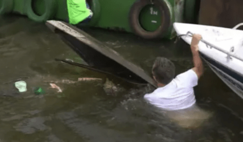 Batizado no rio’: Luciano Huck afunda em canoa durante reportagem na Amazônia; veja vídeo