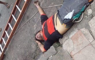 URGENTE| Homem cai de laje no bairro Alvorada (veja o vídeo)