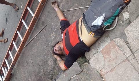 URGENTE| Homem cai de laje no bairro Alvorada (veja o vídeo)