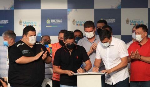 Wilson Lima e David Almeida firmam convênios de R$ 30 milhões para reforma de 29 feiras e contenção de erosões
