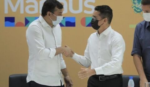 Prefeito David Almeida e governador Wilson Lima assinam convênio histórico do “Passe Livre” para estudantes de Manaus