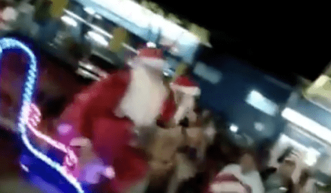 Urgente: Bandidos esquecem clima natalino e assaltam ‘Papai Noel’; veja vídeo