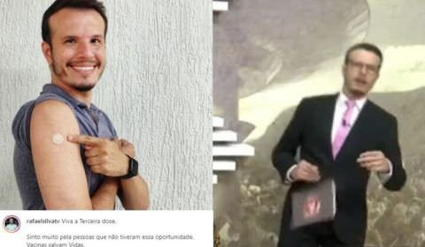 Apresentador do SBT vacinado recentemente com 3ª dose, tem mal súbito ao vivo durante jornal; veja vídeo