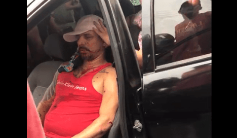 Carro é metralhado no Nossa Senhora de Fátima