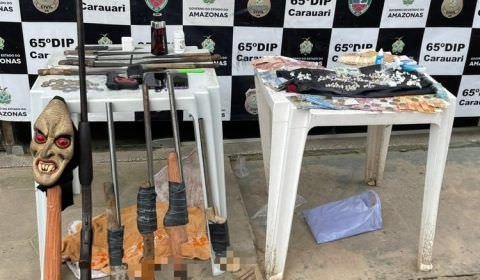 Polícia detém cinco homens por tráfico de drogas e porte ilegal de arma no Amazonas
