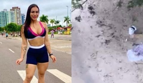 Blogueira vai correr na Ponta Negra e encontra casal fazendo ‘vuco-vuco’ na areia; veja vídeo