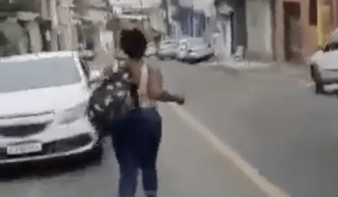 Casada sai correndo após ser pega com a boca na botija de negão, no bairro Cidade Nova; veja vídeo