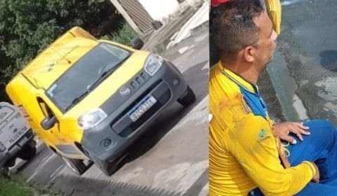 Funcionário dos Correios sofre roubo de carro, cai e bate cabeça por culpa de assaltantes; veja vídeo