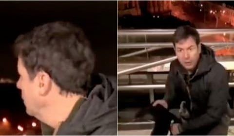Repórter se assusta com bombardeio russo na Ucrânia; veja vídeo