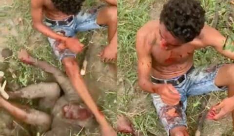 veja vídeo :Ladrões agonizam em cova rasa feita por moradores do bairro Cidade de Deus