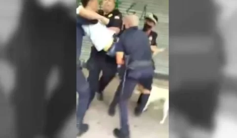 Jovem é imobilizado ao reclamar de guarda que assediou namorada; vídeo