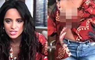 Camila Cabello mostra o mamilo durante entrevista ao vivo