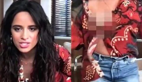 Camila Cabello mostra o mamilo durante entrevista ao vivo