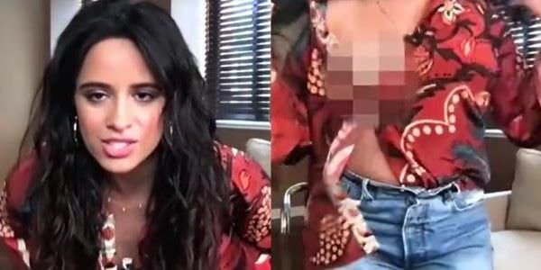 Camila Cabello mostra o mamilo durante entrevista ao vivo