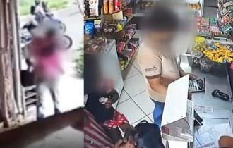 Criminoso usa escudo humano para assaltar padaria, veja vídeo