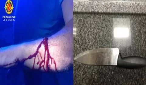 Mulher esfaqueia marido durante discussão e é detida pela PM