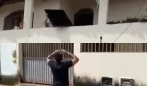 Priscilinha descobre chifre e joga até a televisão do marido no meio da rua; veja vídeos