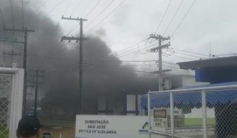 Urgente: subestação da Amazonas Energia pega fogo no São José; veja vídeo