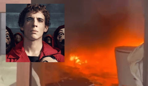 Urgente: apartamento de ator de ‘La Casa de Papel’ é destruído por incêndio; veja vídeo
