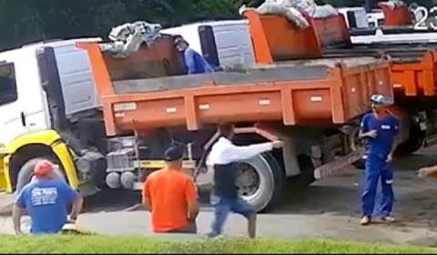 Caçambeiros são alvos de assaltantes na AM-010; vídeo