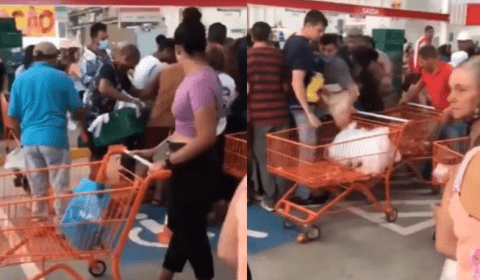Clientes brigam por cebola em supermercado