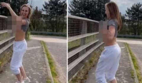 Motoristas pedem que modelo que mostrou os seios em viaduto sobre rodovia seja investigada: 'Distração'