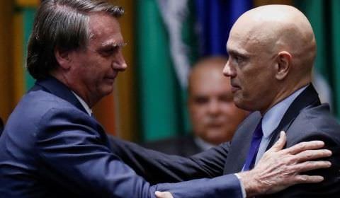 Moraes convida Bolsonaro para posse no TSE e ganha camisa do Corinthians, diz site