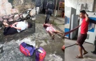 Vídeo: Mulher é amarrada e torturada por quebrar tv de bar em Manaus