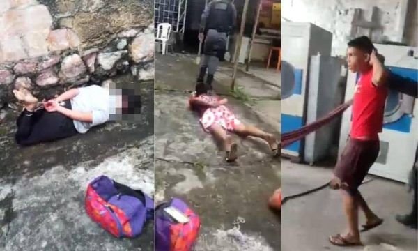Vídeo: Mulher é amarrada e torturada por quebrar tv de bar em Manaus