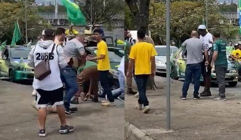Segurança de vereador bolsonarista saca arma durante confusão