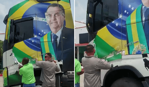 Urgente: TRE manda tirar adesivo em carretas em Manaus