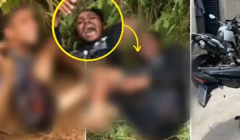 VÍDEO: Tribunal do crime mete a ‘paulada’ em supostos ladrões de moto