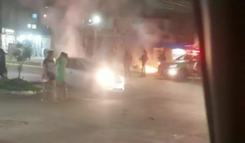 Noite de terror, fechamento de rua com queima de pneus e muita polícia no Viver Melhor