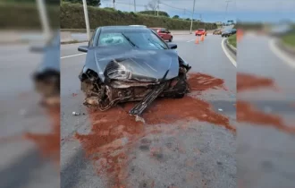 Veja como ficou carro que atropelou PM durante sinalização de acidente
