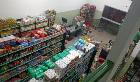 Vídeo: boi invade mercearia e dribla moradores e policiais