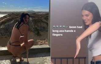 Kendall Jenner chama a atenção com mão gigante em foto, e web a acusa de usar Photoshop