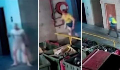'Perturbador': maluco invade área de lixeiras, tira as roupas e defeca no chão