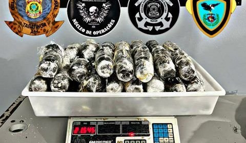 Polícia federal prende duas pessoas e apreende 37 kg de cocaína interior do Amazonas