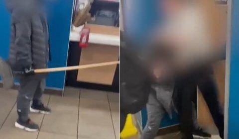 Adolescentes com balaclavas invandem lanchonete de gigante do fast-food e agridem funcionários